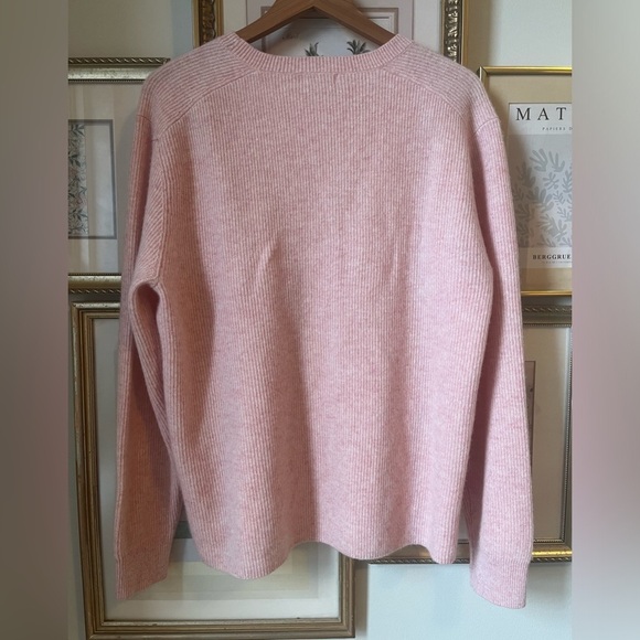 JOHNNY WAS CALME Cashmere Ribbed Pullover Sweater Blush Large - Picture 6 of 12